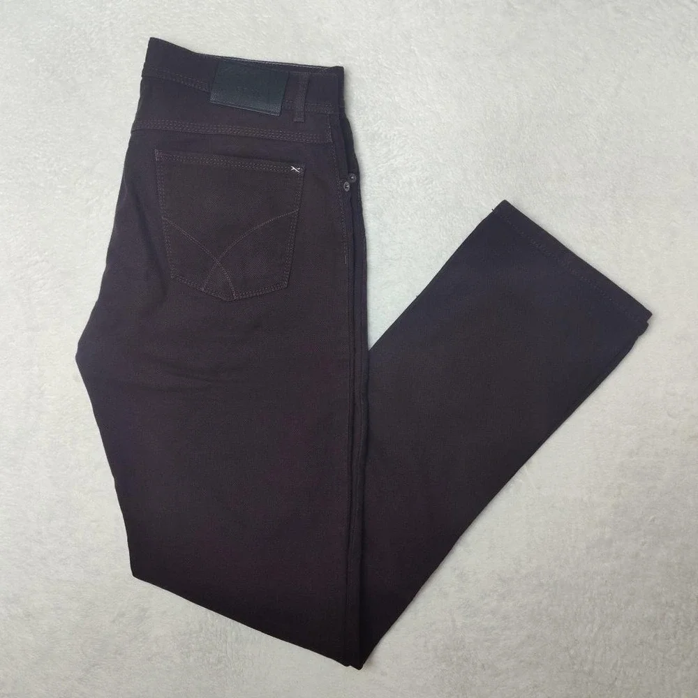 BRAX Jeans Mens 33x34 Purple Cooper Straight Dark Wash Stretch Logo 5 Pocket